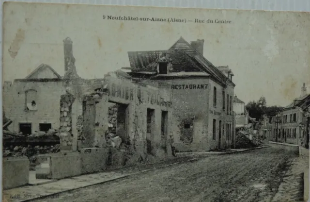 Neufchatel On Aisne 02 CPA Rue Du Center Good Condition 1921