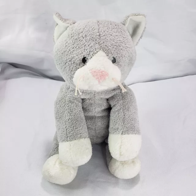 Ty Pluffies Pursley Gray White Cat Plush Beanbag Stuffed 2008 Embroidered 9 Inch