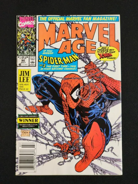 MARVEL AGE #90 Todd McFarlane Newsstand Pre-Dates Spider-Man 1 CGC Signing Event