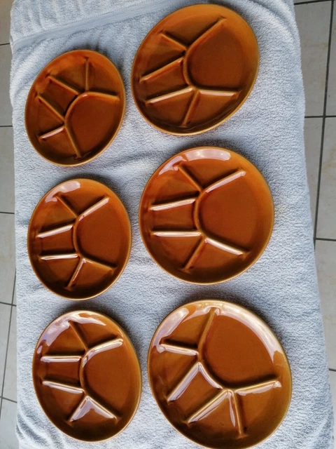 Lot De 3 Assiettes à Fondue Bourguignonne Bali - Faïence De St Amand, Modèle Bali, Blanc
