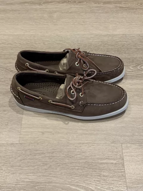 Zapatos de barco Sebago Dockside Portland Nubuck, marrones UK8, nuevos sin caja.