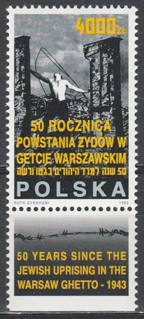 Poland 1993 - 50th anniversary of the Warsaw Ghetto Uprising - Fi 3296 MNH**