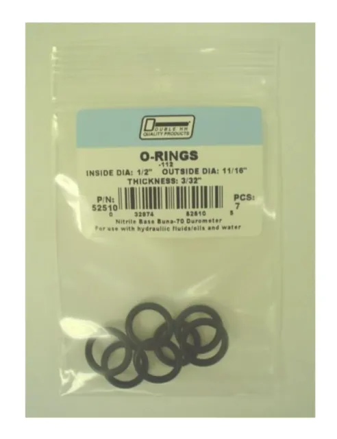 Double HH 52510 1/2 in. x 11/16 in. O-Rings, 7-Pack