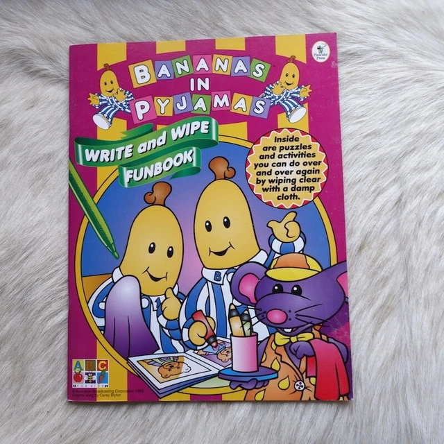 VINTAGE BANANAS IN PYJAMAS Tv Show Book Write and Wipe Funbook Activity