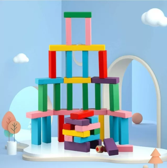Wondertoys Wooden Stacking Toys Board Games Building Blocks for Kids Balancing 2