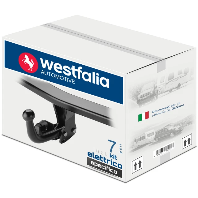 STEINHOF Gancio Di Traino Fisso Per Mazda 6 GG Liftback (01.2003-01.2008) – 1800kg, Con Kit Elettrico 7 Poli Universale - 2