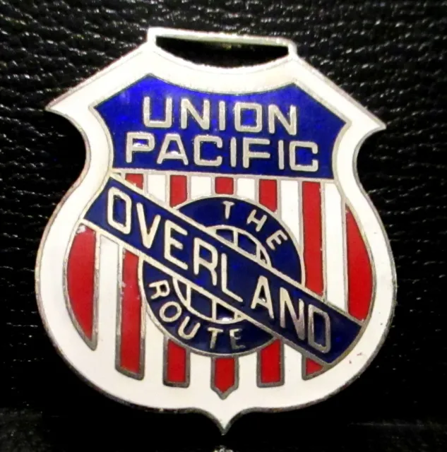 UNION PACIFIC RAILROAD Overland Trademark Shield Logo Pocket Watch Fob RR Train