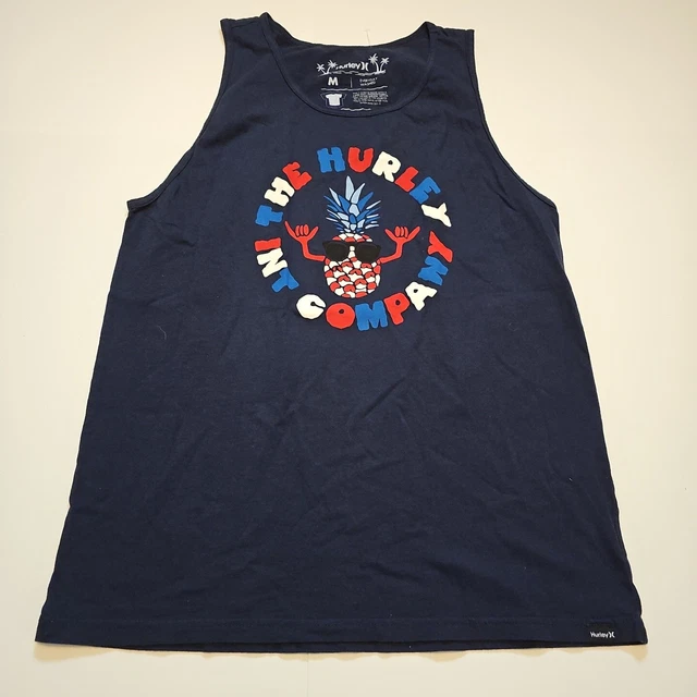 NWOT Hurley Men's Tank Top Sleeveless Shirt Blue Pineapple Medium New W/Out Tags NWOT Hurley Men's Tank Top Sleeveless Shirt Blue Pineapple Medium New W/Out Tags