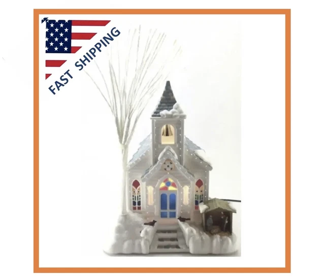 AVON HOLIDAY SPLENDOR Lighted Fiber Optic Church Manger Scene Adapter