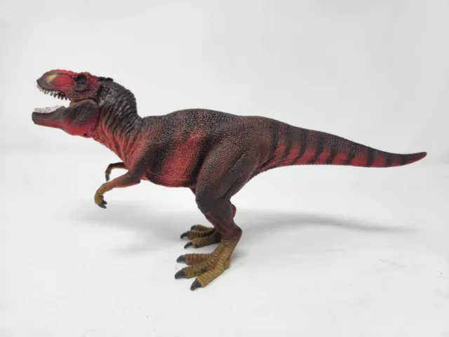 2011 Red Schleich Tyrannosaurus Rex Dinosaur T Rex Figure Toy 11x5” Moveable Jaw