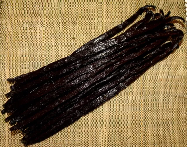 75 gr de gousses de vanille Bourbon de Madagascar Noire Extra 15-16 cm