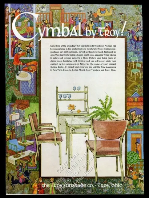 1958 Troy Cymbal table chair furniture vintage print ad
