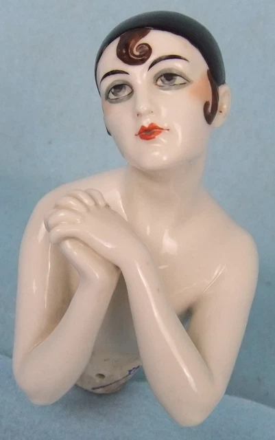 Pierrette Half Doll by Dressel & Kister Large Antique