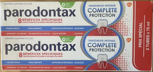 PARADONTAX complete protection 2 tubes de dentifrice de 75 ml chacun