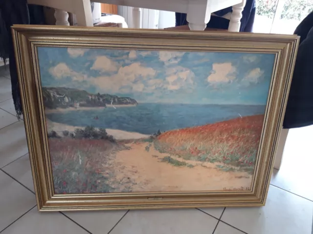 Reproduction peinture sur toile Claude Monet cadre bois 1988