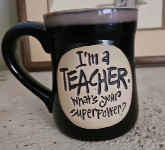 Burton & BURTON I'm A TEACHER Superpower COFFEE TEA  Mug CUP 16 oz. Coffee Cup