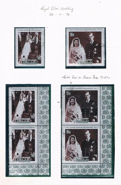 Aitutaki 1972 QEII Royal Wedding with Printing Errors - SC 51-52 [SG 46-47] USED