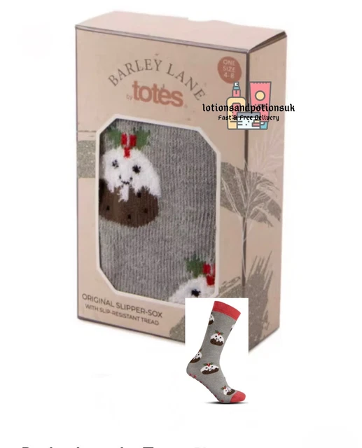 Barley Lane By Totes Christmas Pudding Slipper Sox Socks Ladies Christmas Gift