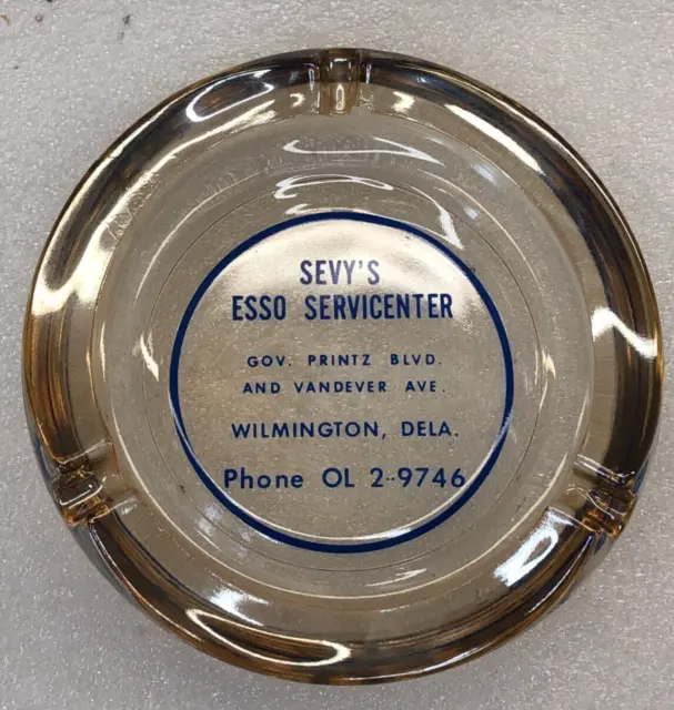 Sevy's ESSO Servicecenter Gov. Prince Blvd Wilmington DE Ashtray Vintage Gas Oil