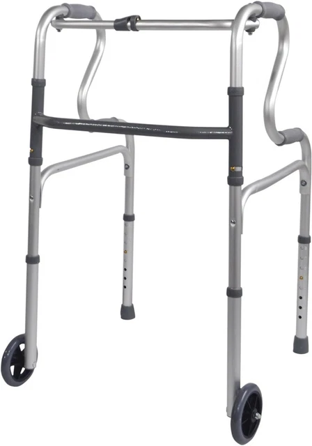Walking Frame with Wheels Walking Aid Height Adjustable Lightweight Aluminum