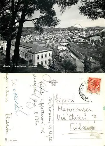 Cartolina di Ozieri, panorama - Sassari, 1955
