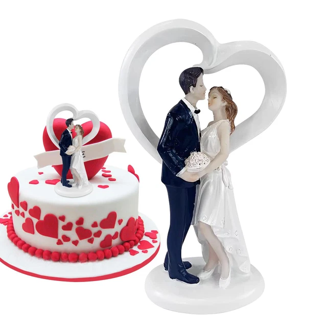 Wedding Cake Dolls Cake Topper Bride and Groom Ornament for Engagement Party