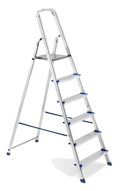 Scala A Libellula In Alluminio 6 Gradini - Colombo, Portata 150kg, Made In Italy - Foto 12