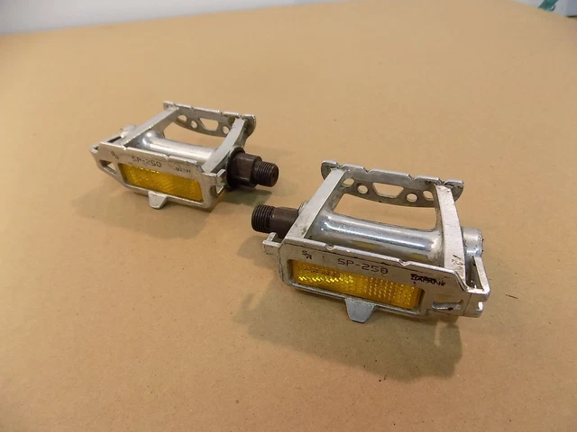 Pédales Plates Vintage SR Sakae Ringo SP-150 – Look Route Années 80, En Aluminium Argenté, Fait Main Au Japon