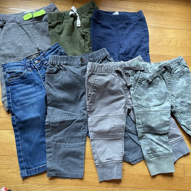 Cat & Jack Carters Pants Boys 12 month Baby Infant Joggers Gray Blue Jeans Green