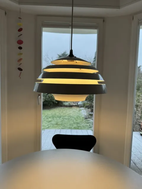 Hans-Agne Jakobsson Kuppel Pendelleuchte Design 60er Lampe 40 cm Weiß RAR!
