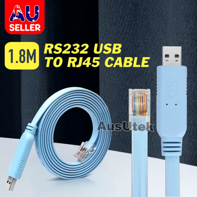 USB TO RJ45 Serial RS232 Console Cable Express Net Cable for Cisco Routers AU