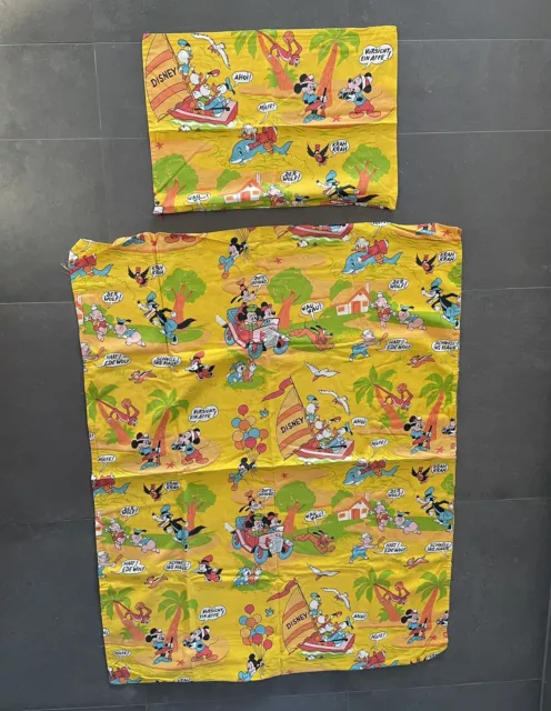 Disney Micky Maus Donald Duck Vintage Kinderbettwäsche Bedding 70er 80er Retro