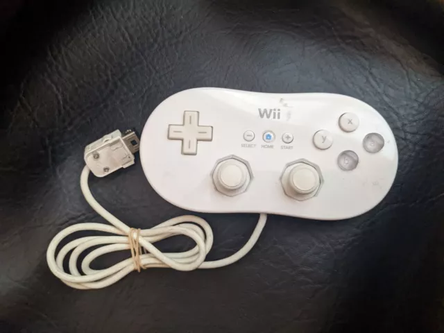 Nintendo Wii Pro Clásico Controlador RVL-005 Blanco Genuino OEM Laboral