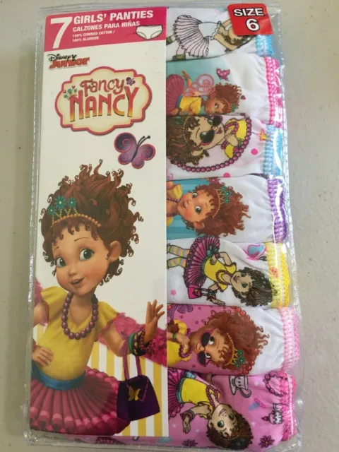 New Disney Junior Fancy Nancy Girls Underwear 7 Pack Panties size 4,6,8