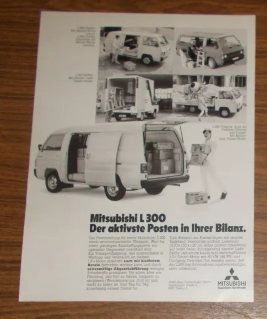 Seltene Werbung MITSUBISHI L 300 - Der aktivste Posten in Ihrer Bilanz 1985