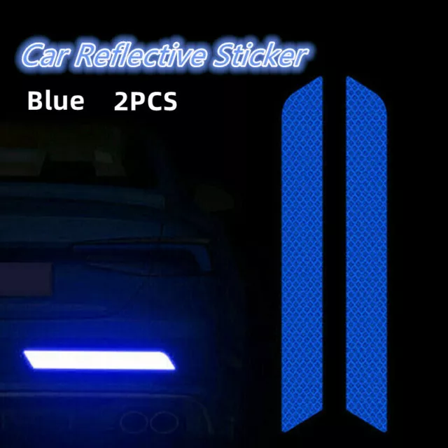 2X REFLECTIVE SAFETY Warning Strip Blue Tape Car Door Bumper Reflector ...