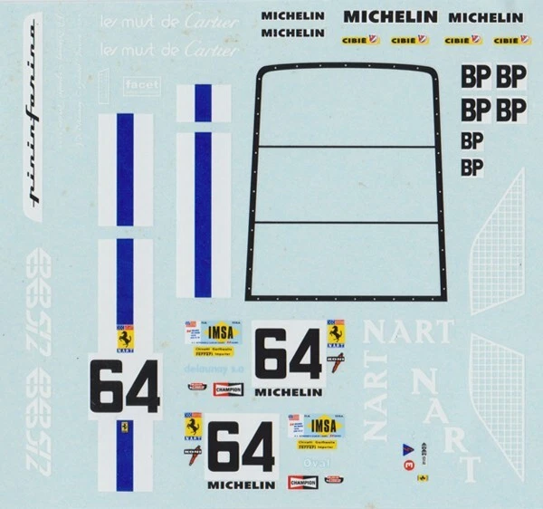 DECALS 1/43 FERRARI 512 BB N.A.R.T. 24h Le Mans 1979 TOKOLOSHE TOKDE43512BBC £13.70 - UK