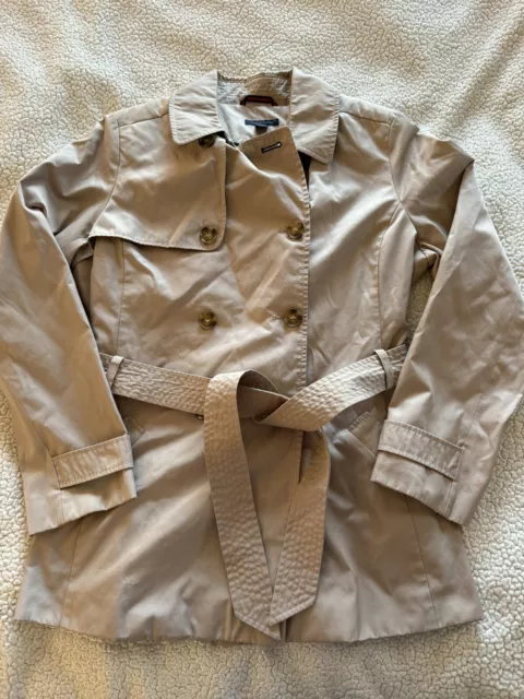 Tommy Hilfiger Women’s Trench Coat Jacket Sand Double Breasted Sz XL