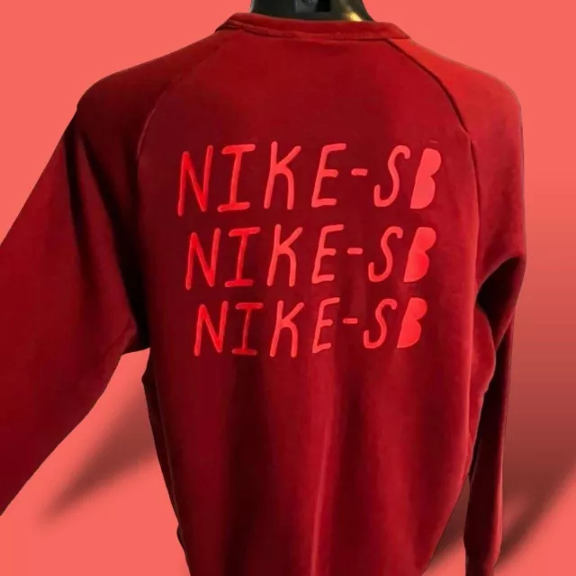 Men’s Nike SB Skateboarding Red Sweatshirt Thick Cotton Size L