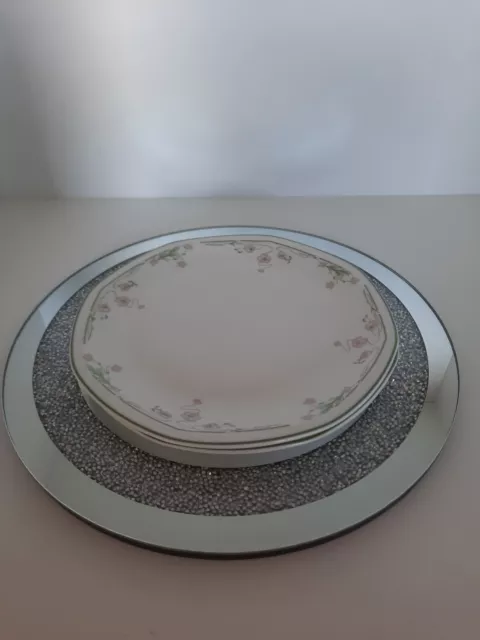 Vintage Royal Doulton Caprice set of 2 hexagonal dessert plates - 8"/20.5 cm