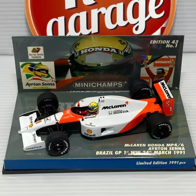 MINICHAMPS 1/43 McLaren Honda MP4/6 Ayrton Senna Brazil GP 1991 March 403914301