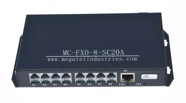 MC-FXO-8-SC20A, 8CH POTS Over Fiber Converter for SM 20Km and MM 2Km