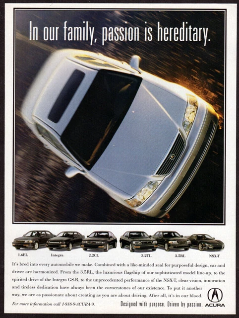 1996 ACURA Vintage Original Print AD | Integra NSX-T 3.2TL 3.5RL 1.6EL Canada