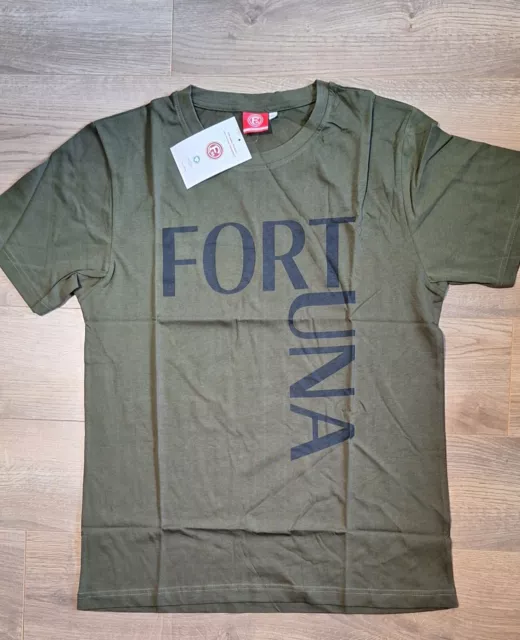 FC Fortuna Düsseldorf T-Shirt Gr. L Khaki Grün Münsterplatz NEU