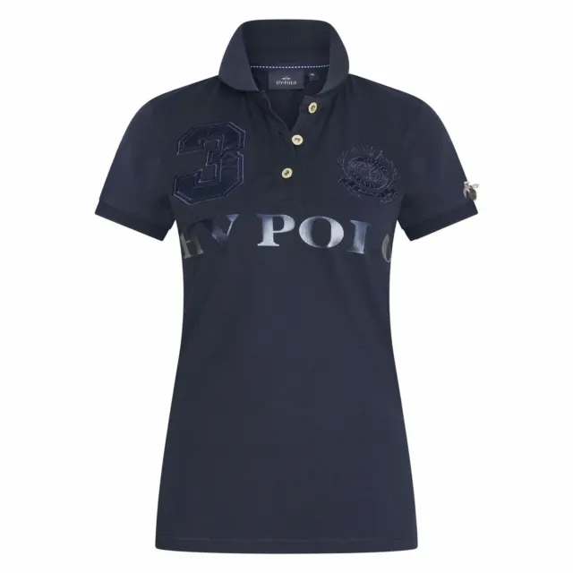 HV Polo Ladies Short Sleeved Polo Shirt Eq Favouritas Black Metallic