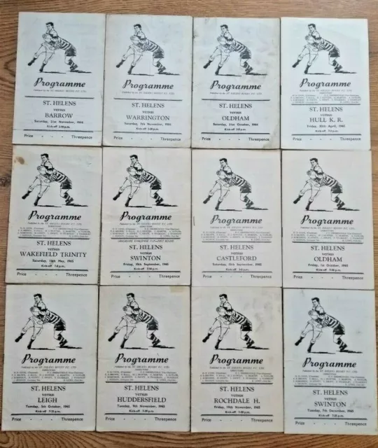 St Helens Rugby League Programmes 1962 - 1982