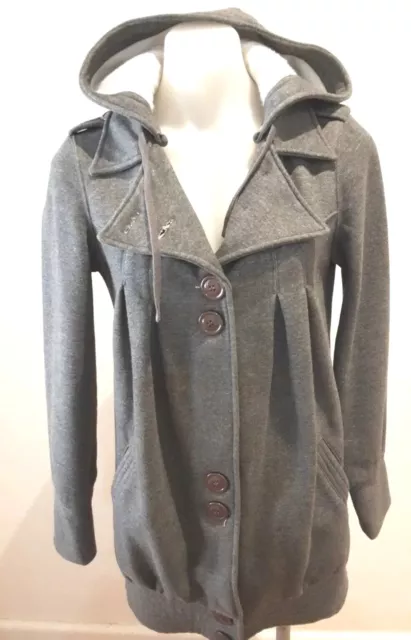 Bardot Women Coat Size 12 Pre-Owned Grey Coat
