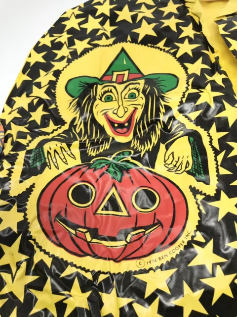 Vintage Halloween Ben Copper Halloween Witch Pumpkin Costume Cape Kids Small 70s