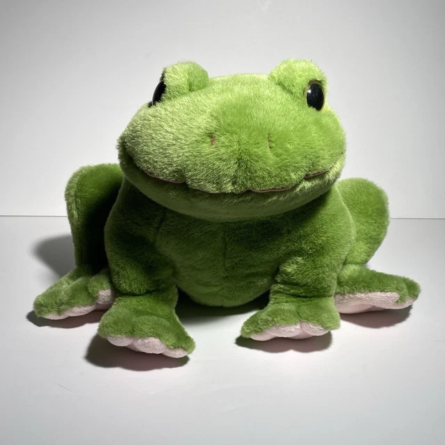 VINTAGE 1994 24K Polar Puff Plush Frog Green Riley #4089 Stuffed