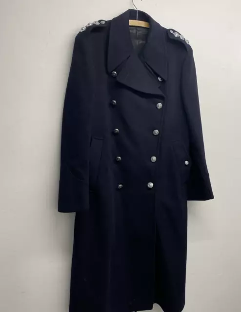 Vintage Lancashire Constabulary Dark Blue Wool Greatcoat Size 40             B11